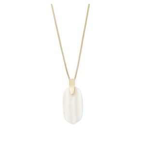 Kendra Scott Inez Gold Long Pendant Necklace in White Pearl